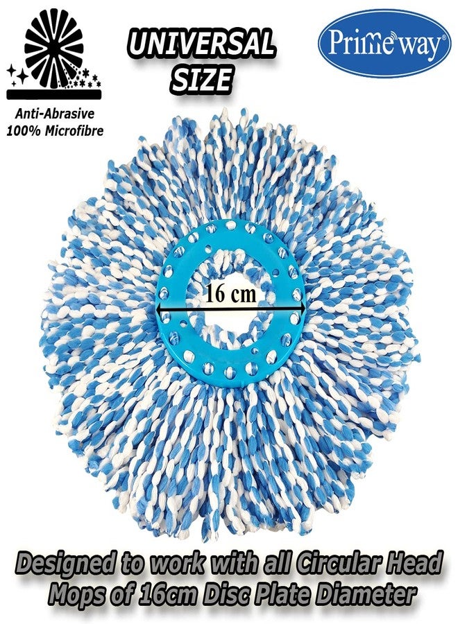 Primeway® Polyester Absorbent Microfibre Mop Refills, XL, 38cm, 130g, 6 Pcs, Blue - Image 4